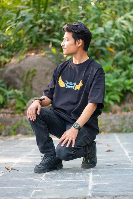 Transcend Duality: Oversized T-Shirt | 240 GSM Heavyweight Cotton Tee KAALA KEEDA