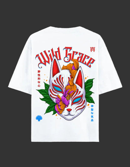 White Oversized tshirt with graphic on the back